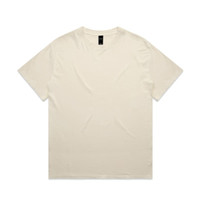 A cream-coloured t-shirt featuring a relaxed fit design and a brand label on the neckline.