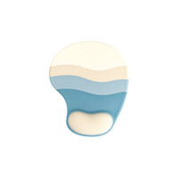 A lightweight bean gel pad in soft tones of blue and cream, featuring smooth, curved lines and an ergonomic shape.