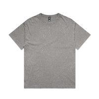 A grey Stone Wash Heavy Tee featuring a relaxed fit and a branding label on the neck area.