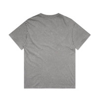 A grey Stone Wash Heavy Tee with a relaxed fit and a simple design, featuring a logo on the back.