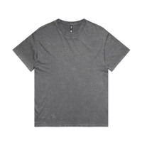 A grey Stone Wash Heavy Tee, featuring a relaxed fit and a subtle texture, with a branding label in the neckline.