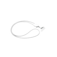 A white lanyard with a clip, designed for charging devices, featuring a compact connector.