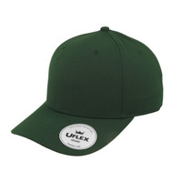 A green Classic 5 Panel Cap featuring a rounded visor and a logo on the front panel.
