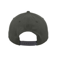 A classic 5 panel cap in green with an adjustable strap at the back and a logo on the side.