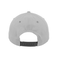 A grey Classic 5 Panel Cap featuring a snapback closure and ventilation holes at the back.