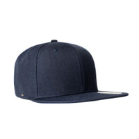 A navy blue cap with a flat brim and a logo on the side. The cap is designed for kids.