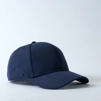 Navy blue baseball cap on white background, stylish sports hat.