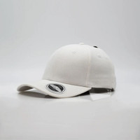 White baseball cap with a curved brim on a plain background.