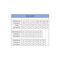 A size chart displaying measurements for men's, women's, and kids' polo shirts.