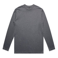 A long-sleeve t-shirt in a solid dark grey colour, featuring a simple design and a logo.