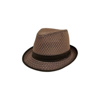 A breathable mesh top hat in brown, featuring a dark band around the base. It has a stylish, modern design.