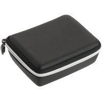 A black first aid kit with a zippered closure, featuring a sleek, compact design.