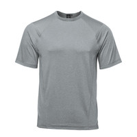 A grey men's short-sleeve T-shirt made from H2X-Dry fabric, featuring a logo on the front.