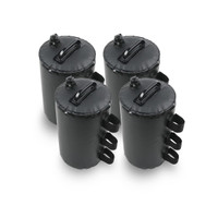 Four black sandbags with handles and screw-top lids designed for securing items or tents.