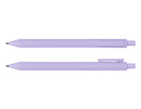 A promotional Virgo ballpoint pen in light purple, featuring a clip and smooth design, with a logo present.