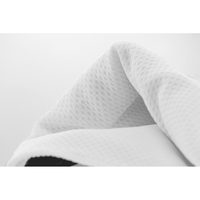 A white cooling towel with a textured surface, featuring a subtle logo.