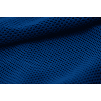 A blue cooling towel featuring a mesh texture, designed for leisure and outdoor activities. It has a logo present.
