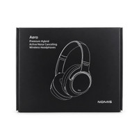 Aero by Nomis wireless headphones in black packaging, featuring a simple line drawing of the product.