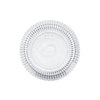 A clear, round tumbler with a textured rim, featuring a logo and a capacity of 450ml.