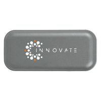 A grey rectangular case with a logo on the front, designed to hold multiple tools.