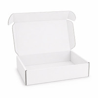 A white custom box with a locking lid, dimensions 300 x 210 x 70mm, featuring an open top and no internal graphics.
