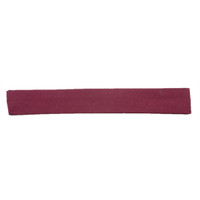 A maroon strip of fabric, flat and rectangular, possibly for use in crafting or as a decorative element.