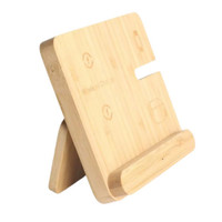 Bamboo wireless phone charging stand eco-friendly design