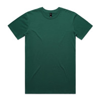 A green T-shirt with a crew neck and short sleeves. The shirt has a logo at the neckline.
