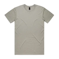 A light grey t-shirt with a crew neck and short sleeves, featuring a plain design and a small logo.