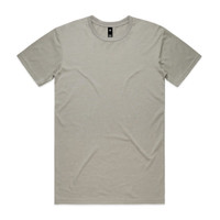 A light grey t-shirt with a crew neck and short sleeves, featuring a plain design and a small logo.