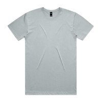 A light green t-shirt with short sleeves and a round neckline. It features a label and is plain without graphics.