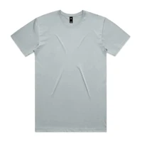 A light green t-shirt with short sleeves and a round neckline. It features a label and is plain without graphics.