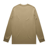 A long sleeve t-shirt in a khaki colour with a plain back and fitted cuffs. Includes a logo.