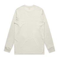 A long-sleeved tee in a light beige colour featuring a back view with no visible designs. The shirt has a logo.