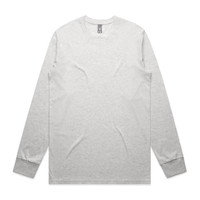 A grey long-sleeve t-shirt with a round neckline and a small logo on the label.