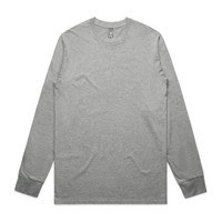 A long-sleeve T-shirt in a light grey colour with a simple design and a logo on the side.