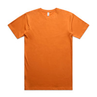 An orange Block Tubular Tee t-shirt displayed flat, featuring short sleeves and a round neckline.