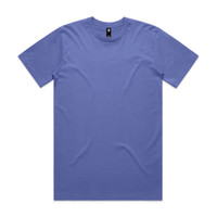 A purple classic tee with short sleeves and a round neckline. The shirt features a logo at the collar.