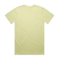 A light yellow Classic Tee featuring a simple design and a brand logo on the back.