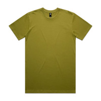 A plain olive green Classic Tee, featuring a crew neck and short sleeves, with a logo on the collar.