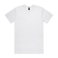 A white marle Classic Tee with short sleeves and a crew neck. It features a logo on the label.