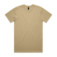 A beige Classic Tee t-shirt with a round neck and short sleeves, featuring a logo on the label.