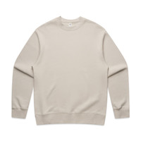 A cream-coloured jumper with long sleeves and a crew neckline, featuring a brand logo.