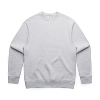 A light grey sweater with a crew neck and long sleeves, featuring a subtle logo on the front.