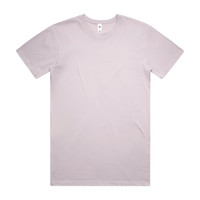 A plain lilac t-shirt featuring short sleeves and a crew neckline, with a logo tag.