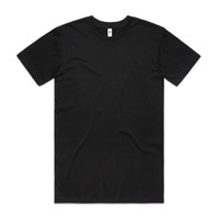 A black Basic Tee t-shirt with short sleeves and a logo at the neckline.