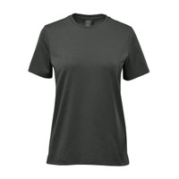 A women's dark green Settebello T-shirt with short sleeves and a round neckline. It features a logo on the label.