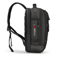 Black ergonomic Bergcon backpack with padded shoulder straps and multiple compartments.