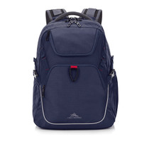 A navy blue High Sierra Access 4.0 Backpack with multiple compartments and a logo.