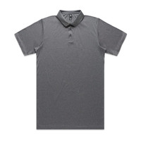 A grey Active Work Polo shirt with a collared neckline and short sleeves. It features a logo on the chest area.